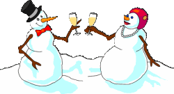 Снеговики шампанское анимация